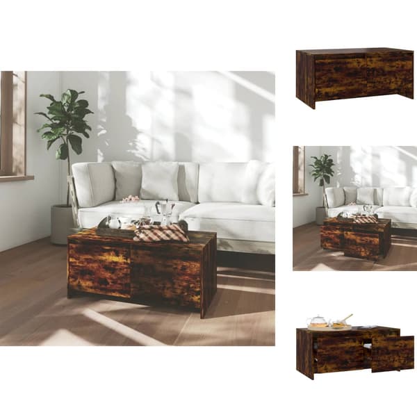 Sofaborde - Living sofabord 90x50x41,5 cm konstrueret træ røget egetræsfarve