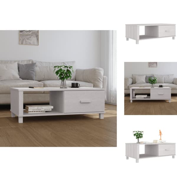 Soffbord - Living Soffbord HAMAR vit 100x55x35 cm massiv furu
