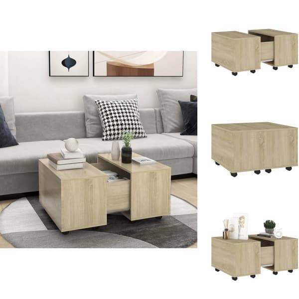 Soffbord - Living Soffbord sonoma-ek 60x60x38 cm spånskiva