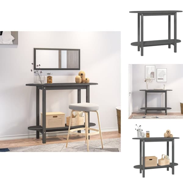 Sofaborde - Living konsolbord 110x40x80 cm massivt fyrretræ grå