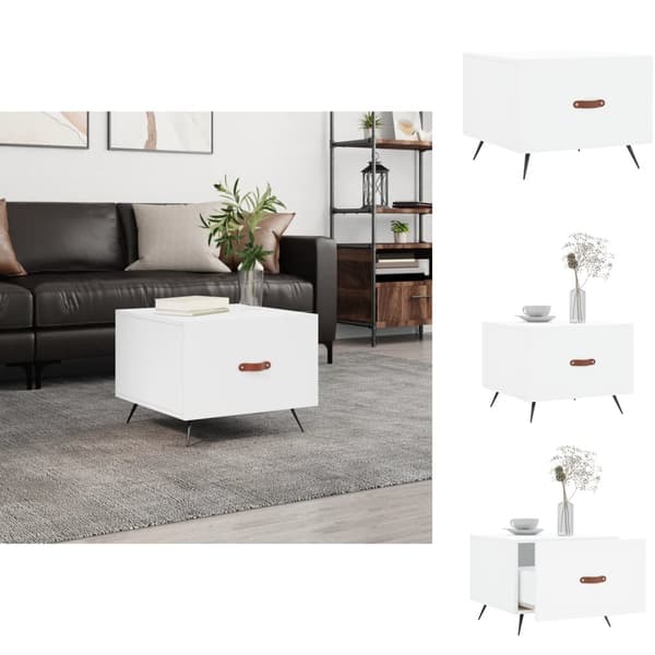 Sofaborde - Living sofabord 50x50x40 cm konstrueret træ hvid