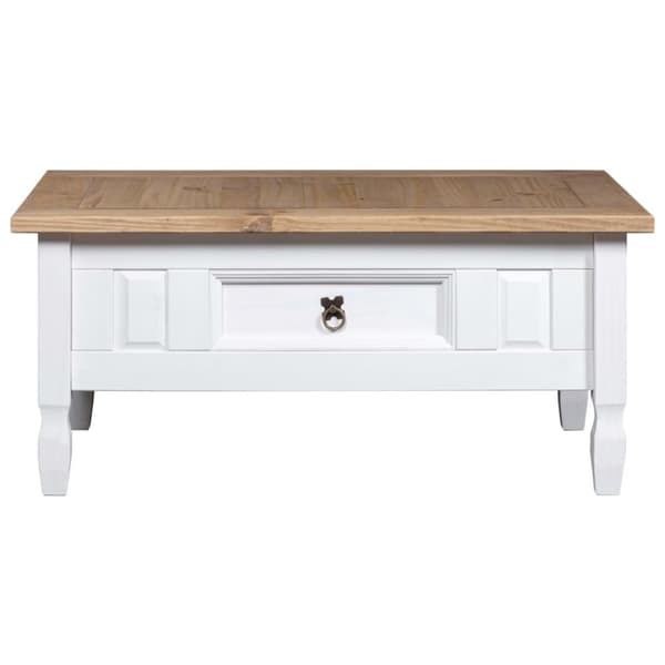 Soffbord mexikansk coronastil furu vit 100x55x45 cm - Soffbord - Avlastningsbord - Home & Living