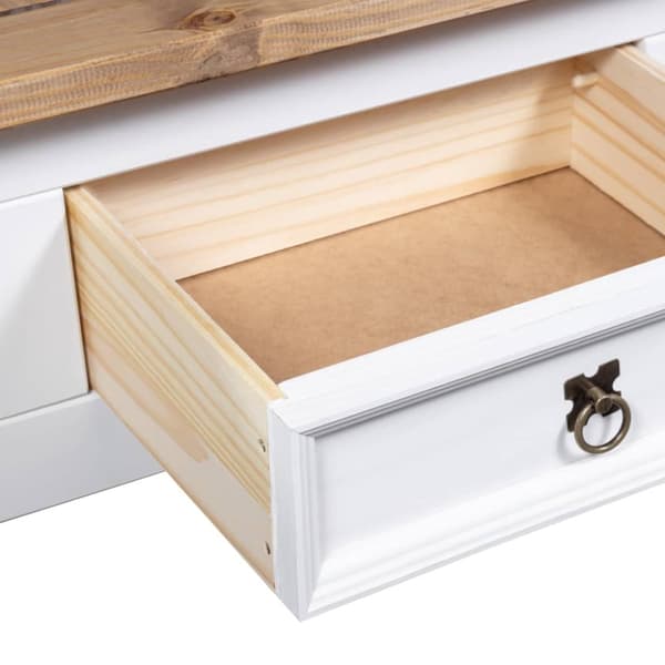 Soffbord mexikansk coronastil furu vit 100x55x45 cm - Soffbord - Avlastningsbord - Home & Living