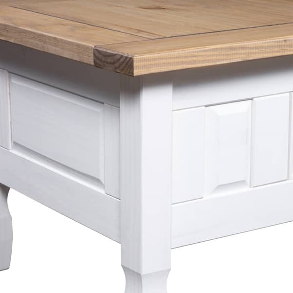 Soffbord mexikansk coronastil furu vit 100x55x45 cm - Soffbord - Avlastningsbord - Home & Living