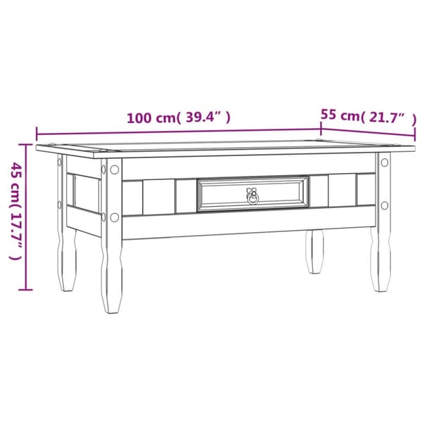 Soffbord mexikansk coronastil furu vit 100x55x45 cm - Soffbord - Avlastningsbord - Home & Living