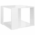 Miniatyrbillede 3 af 6: Sofabord 40x40x30 cm konstrueret træ hvid højglans - Sofabord - Sofaborde - Home & Living