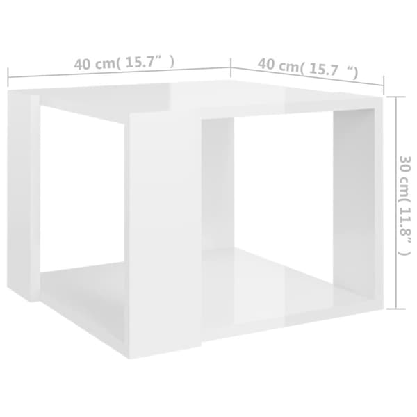 Sofabord 40x40x30 cm konstrueret træ hvid højglans - Sofabord - Sofaborde - Home & Living