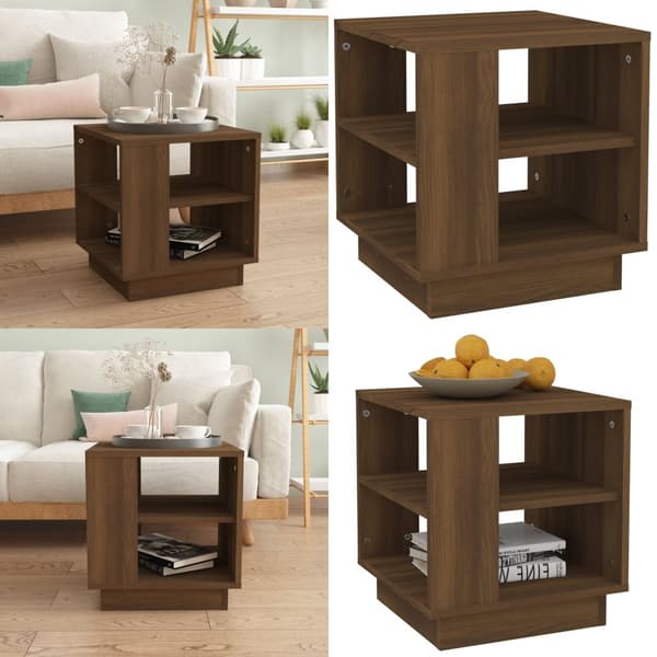 Soffbord brun ek 40x40x43 cm konstruerat trä - Soffbord - Vardagsrumsbord - Home & Living