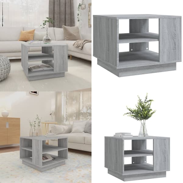 Sofabord 55x55x43 cm konstrueret træ grå sonoma-eg - Sofabord - Sofaborde - Home & Living