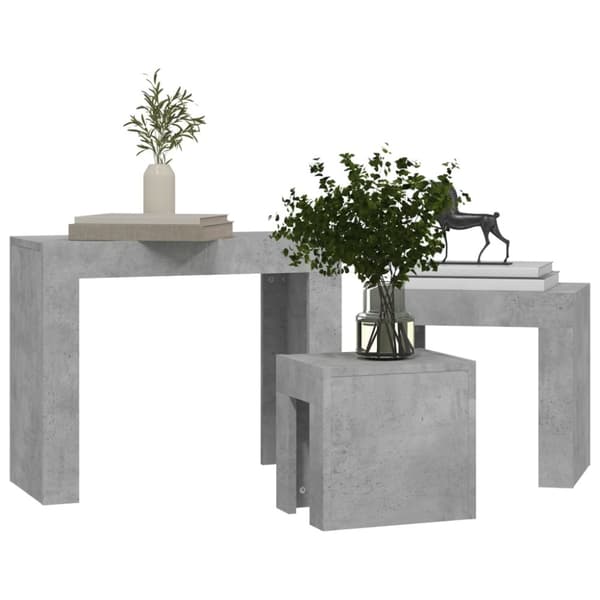 Satsbord 3 st betonggrå spånskiva - Soffbord - Vardagsrumsbord - Home & Living