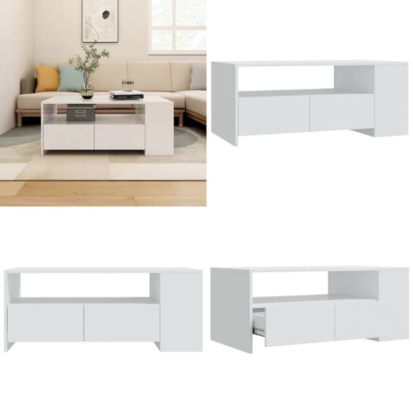 Sofabord 102x55x42 cm konstrueret træ hvid - Sofabord - Sofaborde - Home & Living