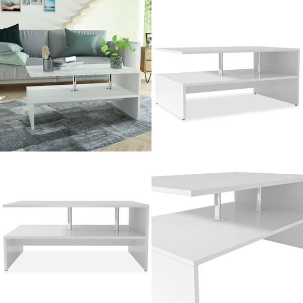 Sofabord spånplade 90 x 59 x 42 cm hvid - Sofabord - Sofabord - Home & Living