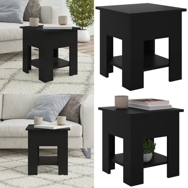 Soffbord svart 40x40x42 cm konstruerat trä - Soffbord - Bord - Home & Living