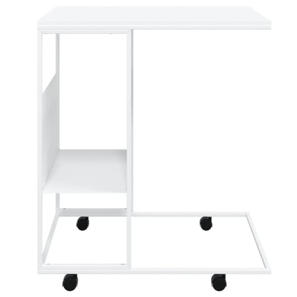 Sidebord med hjul 55x36x63,5 cm konstrueret træ hvid - Sidebord - Sideborde - Home & Living