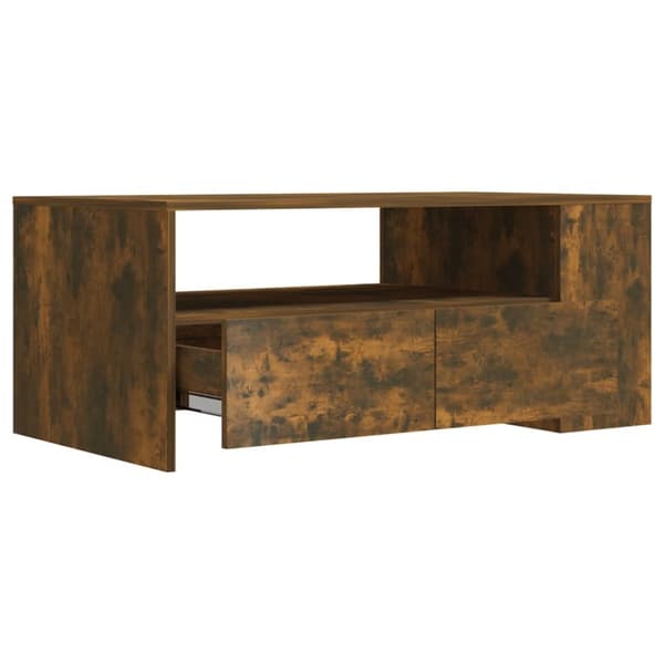 Soffbord rökfärgad ek 102x55x42 cm konstruerat trä - Soffbord - Vardagsrumsbord - Home & Living