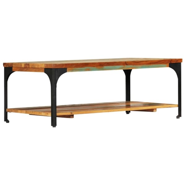 Soffbord med hylla 100x60x35 cm massivt återvunnet trä - Soffbord - Vardagsrumsbord - Home & Living