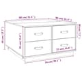 Miniatyrbild 11 av 11: Soffbord vit 80x80x45 cm massiv furu - Soffbord - Små Soffbord - Home & Living