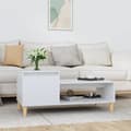 Miniatyrbillede 2 af 11: Sofabord 100x50x45 cm konstrueret træ hvid højglans - Sofabord - Sofaborde - Home & Living