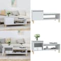 Miniatyrbillede 1 af 11: Sofabord 100x50x45 cm konstrueret træ hvid højglans - Sofabord - Sofaborde - Home & Living