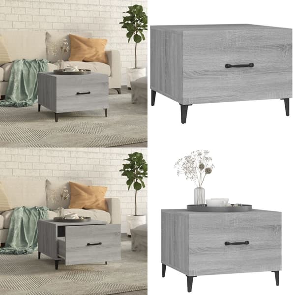 Sofabord med metalben 50x50x40 cm grå sonoma-eg - Sofabord - Sofaborde - Home & Living