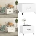 Miniatyrbillede 1 af 10: Sofabord med metalben 50x50x40 cm hvid - Sofabord - Sofaborde - Home & Living