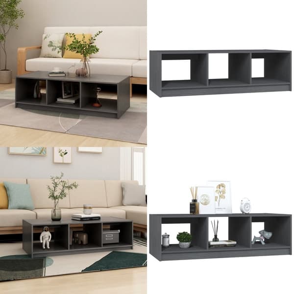 Soffbord grå 110x50x34 cm massiv furu - Soffbord - Soff Bord - Home & Living