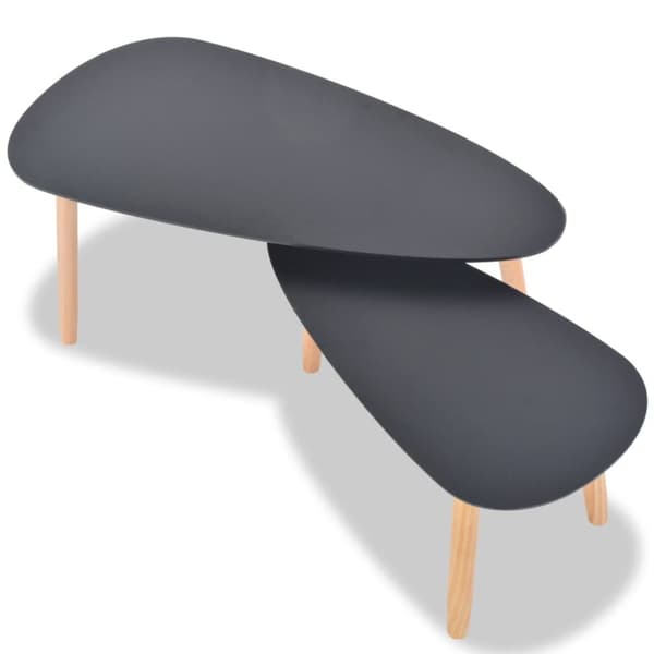 Soffbord 2 st massiv furu svart - Soffbord - Soff Bord - Home & Living