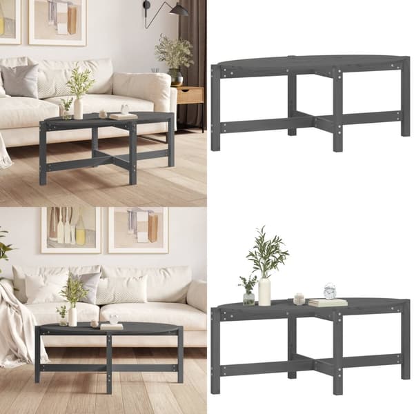 Sofabord 118x63x45 cm massivt fyrretræ grå - Sofabord - Sofaborde - Home & Living