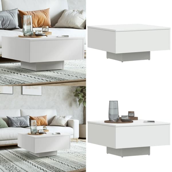 Soffbord vit 60x60x31,5 cm konstruerat trä - Soffbord - Sidobord - Home & Living