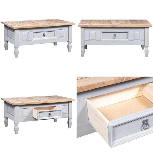 Soffbord mexikansk coronastil furu grå 100x55x45 cm - Soffbord - Avlastningsbord - Home & Living