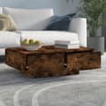 Miniatyrbillede 4 af 11: Sofabord 90x60x31 cm konstrueret træ røget egetræsfarve - Sofabord - Sofaborde - Home & Living