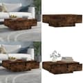Miniatyrbillede 1 af 11: Sofabord 90x60x31 cm konstrueret træ røget egetræsfarve - Sofabord - Sofaborde - Home & Living