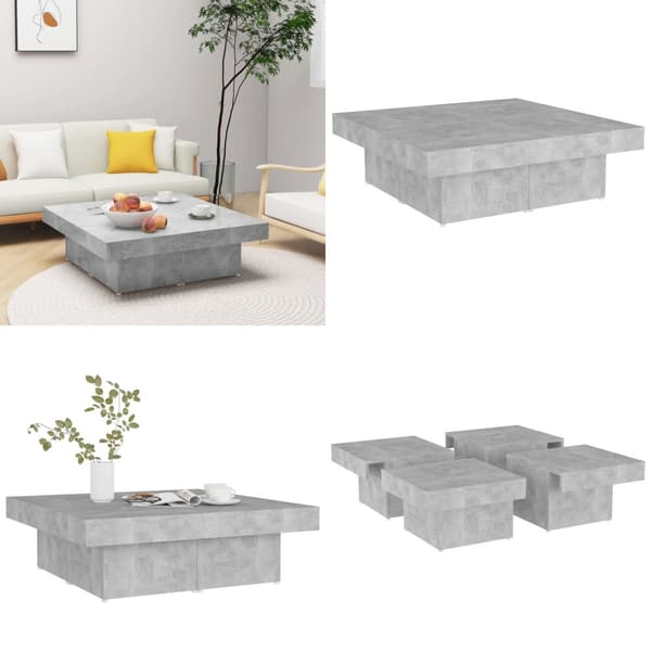 Sofabord 90x90x28 cm spånplade betongrå - Sofabord - Sofaborde - Home & Living