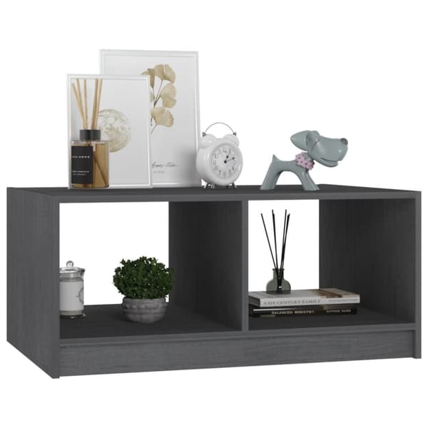 Soffbord grå 75x50x33,5 cm massiv furu - Soffbord - Soff Bord - Home & Living