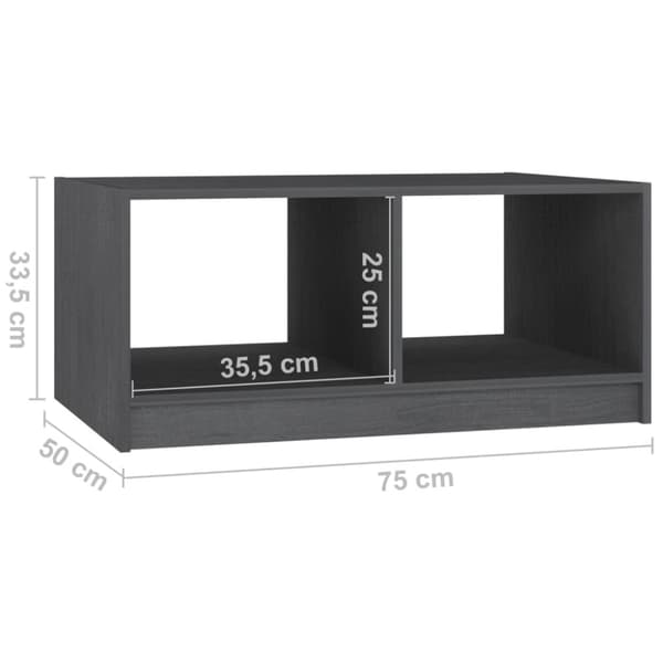 Soffbord grå 75x50x33,5 cm massiv furu - Soffbord - Soff Bord - Home & Living