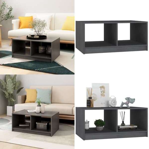 Soffbord grå 75x50x33,5 cm massiv furu - Soffbord - Soff Bord - Home & Living