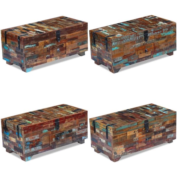 Sohvapöytä kierrätetty massiivipuu 80x40x35 cm - Sohvapöytä - Sohvapöydät - Home & Living