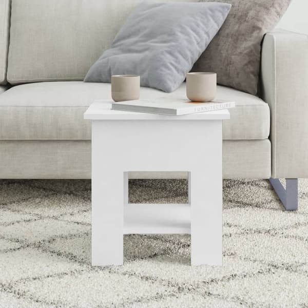 Sofabord 40x40x42 cm konstrueret træ hvid - Sofabord - Sofaborde - Home & Living