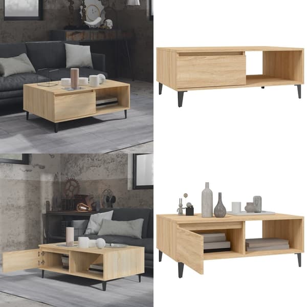 Sofabord 90x60x35 cm spånplade sonoma-eg - Sofabord - Sofaborde - Home & Living