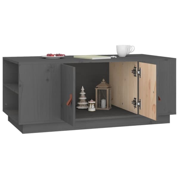 Sofabord 100x50x41 cm massivt fyrretræ grå - Sofabord - Sofaborde - Home & Living