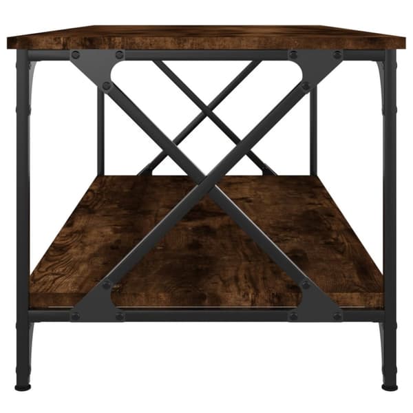 Soffbord rökfärgad ek 100x50x45 cm konstruerat trä och järn - Soffbord - Små Soffbord - Home & Living