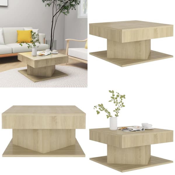 Soffbord sonoma-ek 57x57x30 cm spånskiva - Soffbord - Accentbord - Home & Living