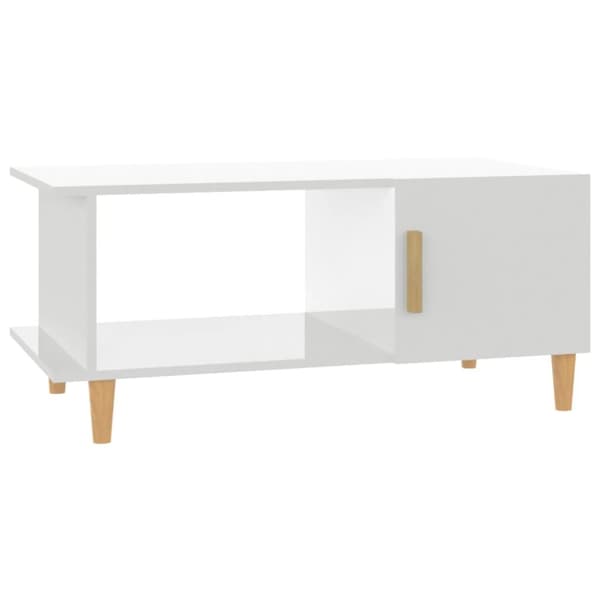 Sofabord 90x50x40 cm konstrueret træ hvid højglans - Sofabord - Sofaborde - Home & Living