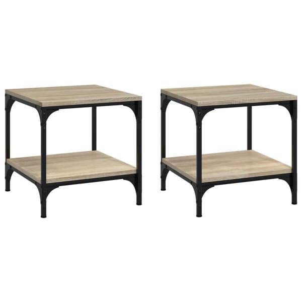 Sideborde 2 stk. 40x40x40 cm konstrueret træ sonoma-eg - Sidebord - Sideborde - Home & Living