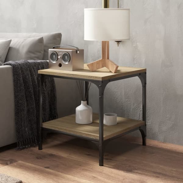 Sideborde 2 stk. 40x40x40 cm konstrueret træ sonoma-eg - Sidebord - Sideborde - Home & Living