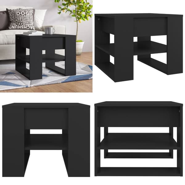 Soffbord svart 55,5x55x45 cm konstruerat trä - Soffbord - Vardagsrumsbord - Home & Living