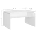 Miniatyrbillede 8 af 8: Sofabord 68x50x38 cm spånplade hvid højglans - Sofabord - Sofaborde - Home & Living