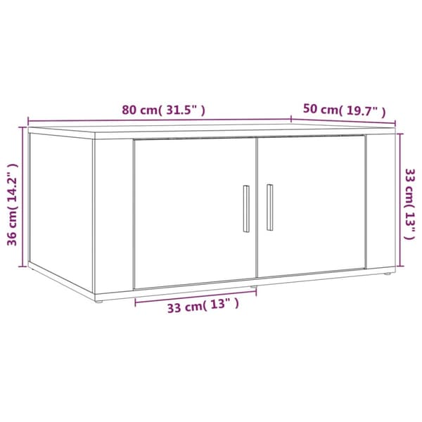 Sofabord 80x50x36 cm konstrueret træ betongrå - Sofabord - Sofaborde - Home & Living