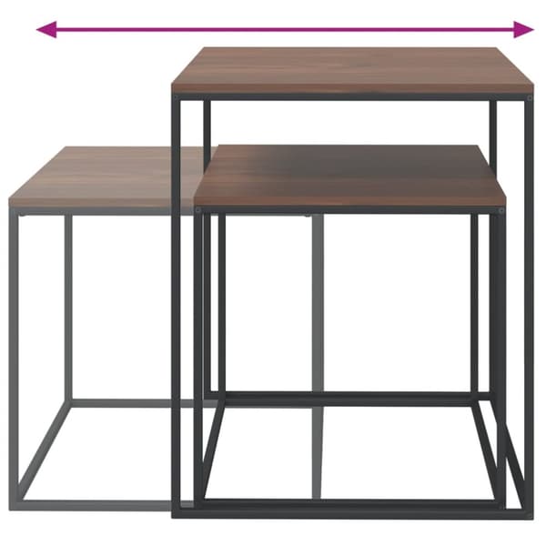 Satsbord 2 st konstruerat trä och metall - Soffbord - Vardagsrumsbord - Home & Living