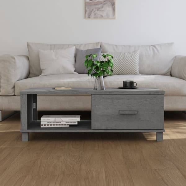 Sofabord HAMAR 100x55x35 cm massivt fyrretræ mørkegrå - Sofabord - Sofaborde - Home & Living